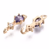 4032 Connector Cubic Zirconia lila tår 17mm