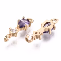 4032 Connector Cubic Zirconia lila tår 17mm