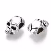 4047 Döskalle tibetansk stil 12mm, metallmellandel, 20stk