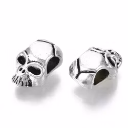 4047 Döskalle tibetansk stil 12mm, metallmellandel, 20stk