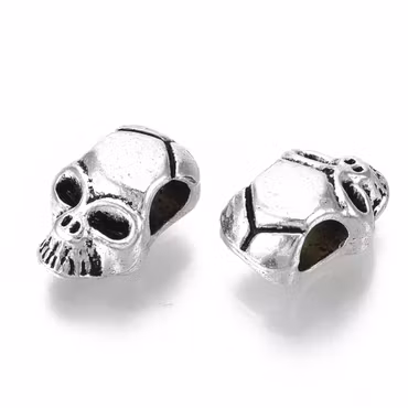 4047 Döskalle tibetansk stil 12mm, metallmellandel, 20stk