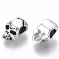 4047 Döskalle tibetansk stil 12mm, metallmellandel, 20stk