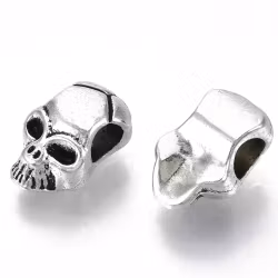 4047 Döskalle tibetansk stil 12mm, metallmellandel, 20stk