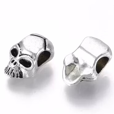 4047 Döskalle tibetansk stil 12mm, metallmellandel, 20stk
