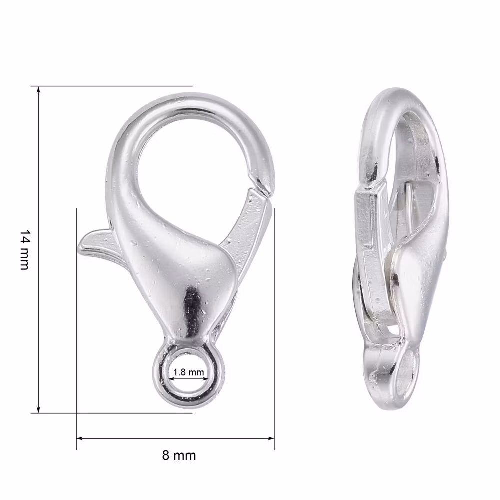 3108 Klo lås silver 14x8mm 20gram