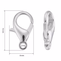 3108 Klo lås silver 14x8mm 20gram