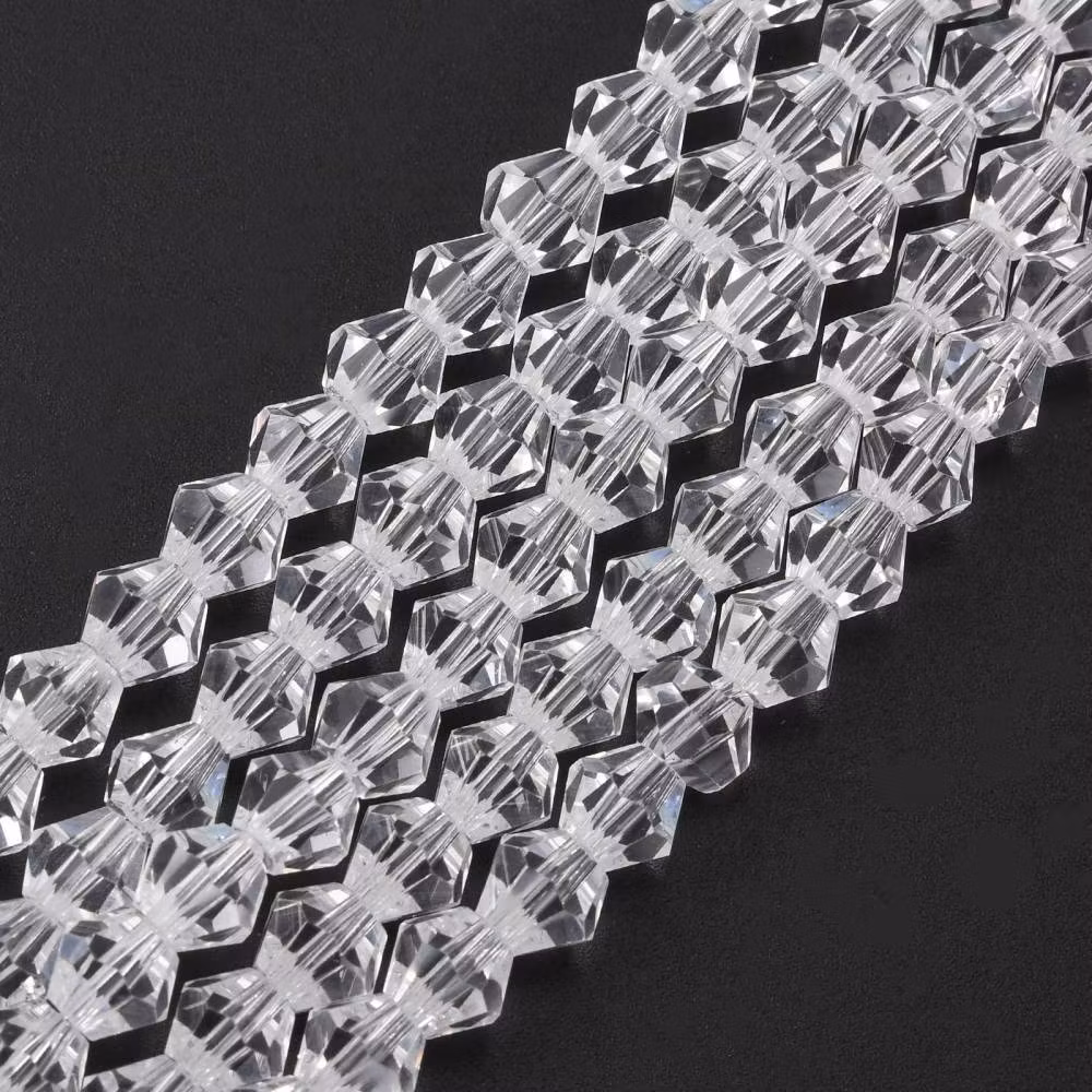 4053 glaspärla bicones 6x6mm transparent