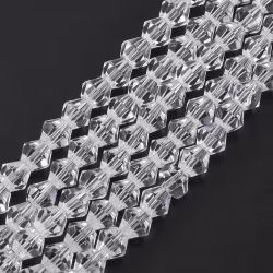 4053 glaspärla bicones 6x6mm transparent