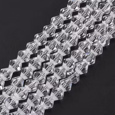 4053 glaspärla bicones 6x6mm transparent