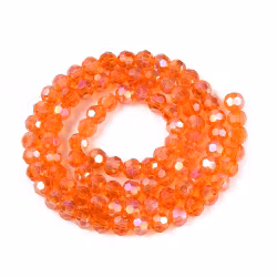 4060 Glaspärla elektropläterad, rund, Corall orange, 4,5x4mm