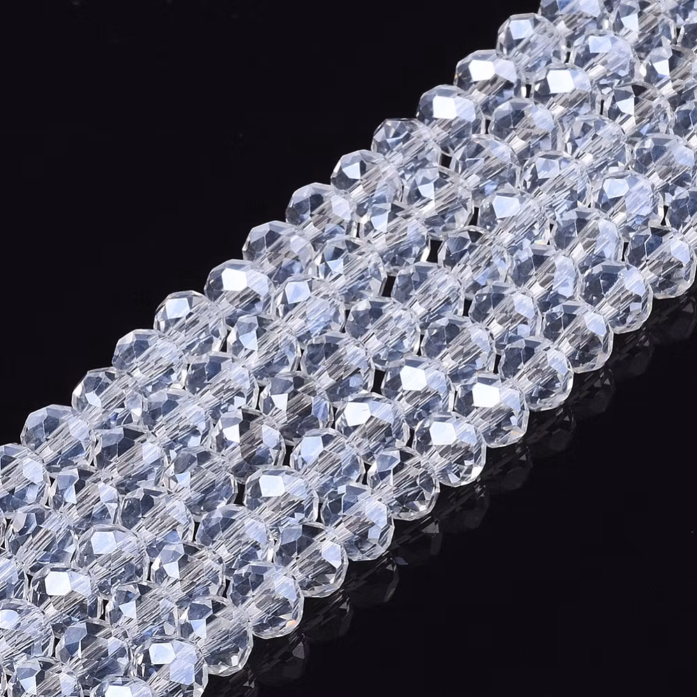 4062 Glaspärla elektropläterad, rondell clear, 4x3mm