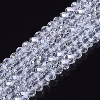 4062 Glaspärla elektropläterad, rondell clear, 4x3mm