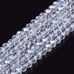 4062 Glaspärla elektropläterad, rondell clear, 4x3mm