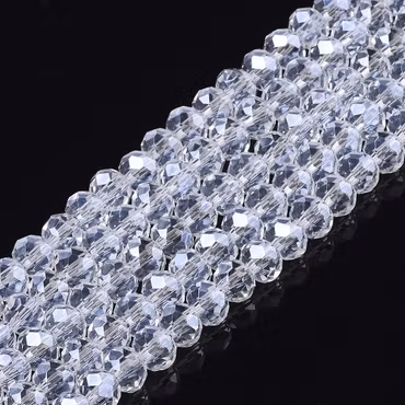 4062 Glaspärla elektropläterad, rondell clear, 4x3mm