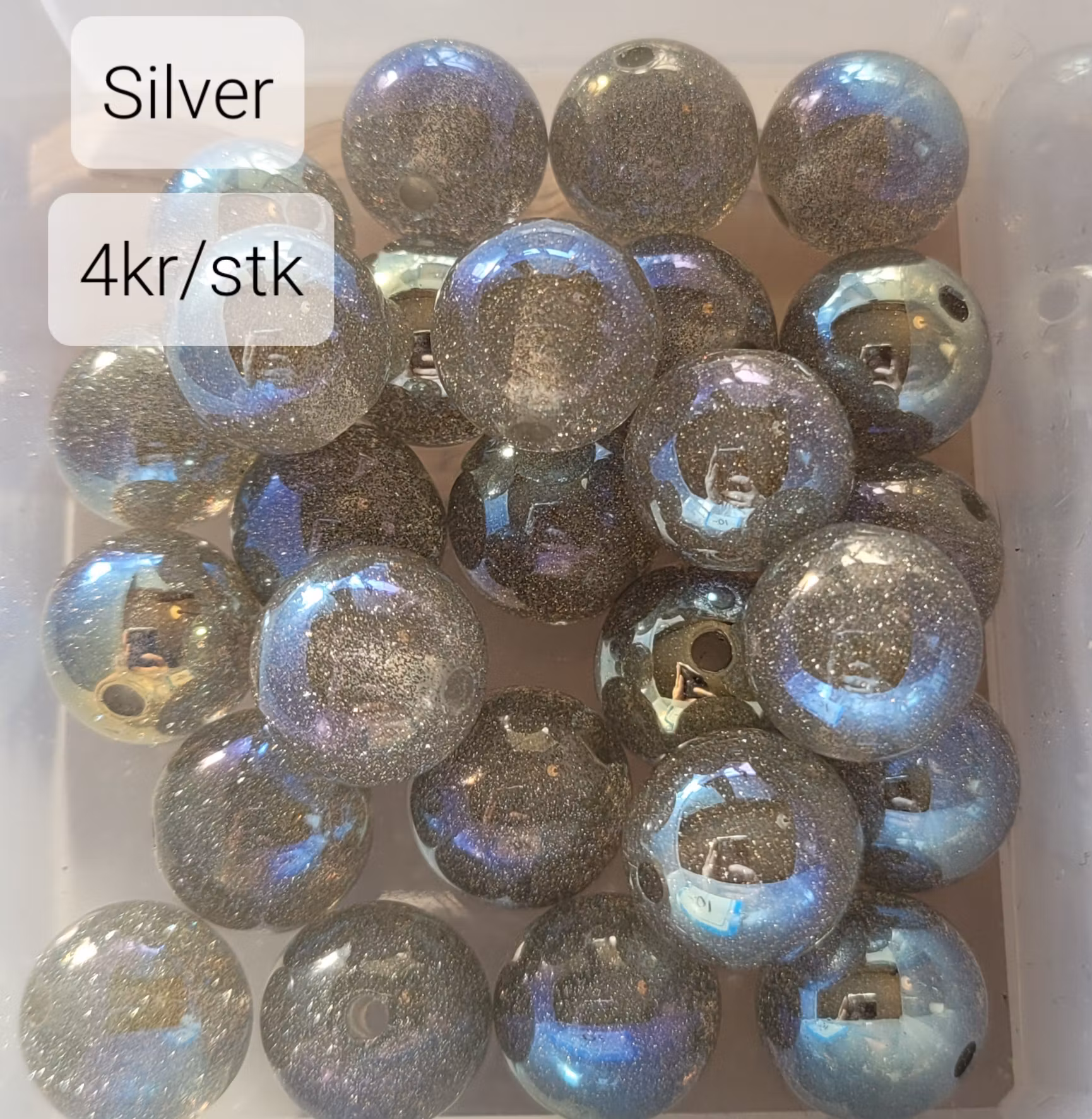 Galaxy resin penpärla Silver
