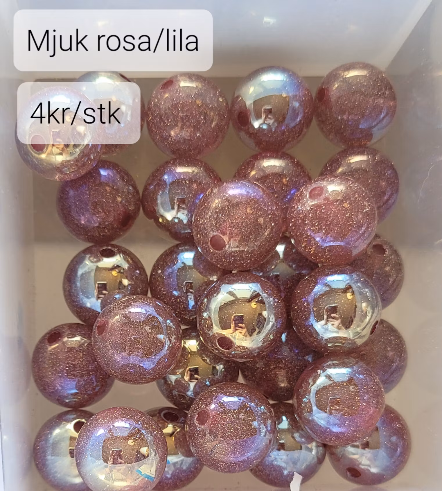 Galaxy resin penpärla mjuk rosa/lila