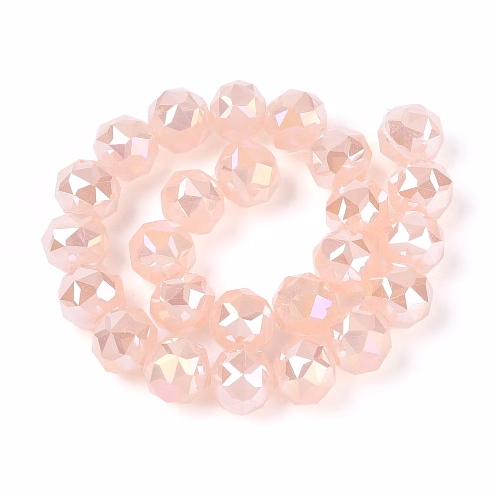 4128 Glaspärla jade imitation 7,5~8,5mm dark salmon