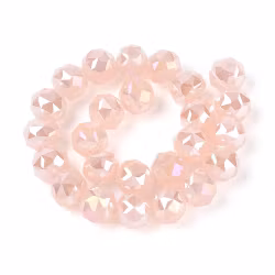 4128 Glaspärla jade imitation 7,5~8,5mm dark salmon