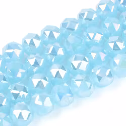 4130 Glaspärla jade imitation 7,5~8,5mm light sky blue