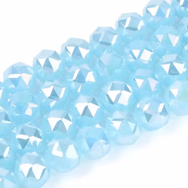 4130 Glaspärla jade imitation 7,5~8,5mm light sky blue