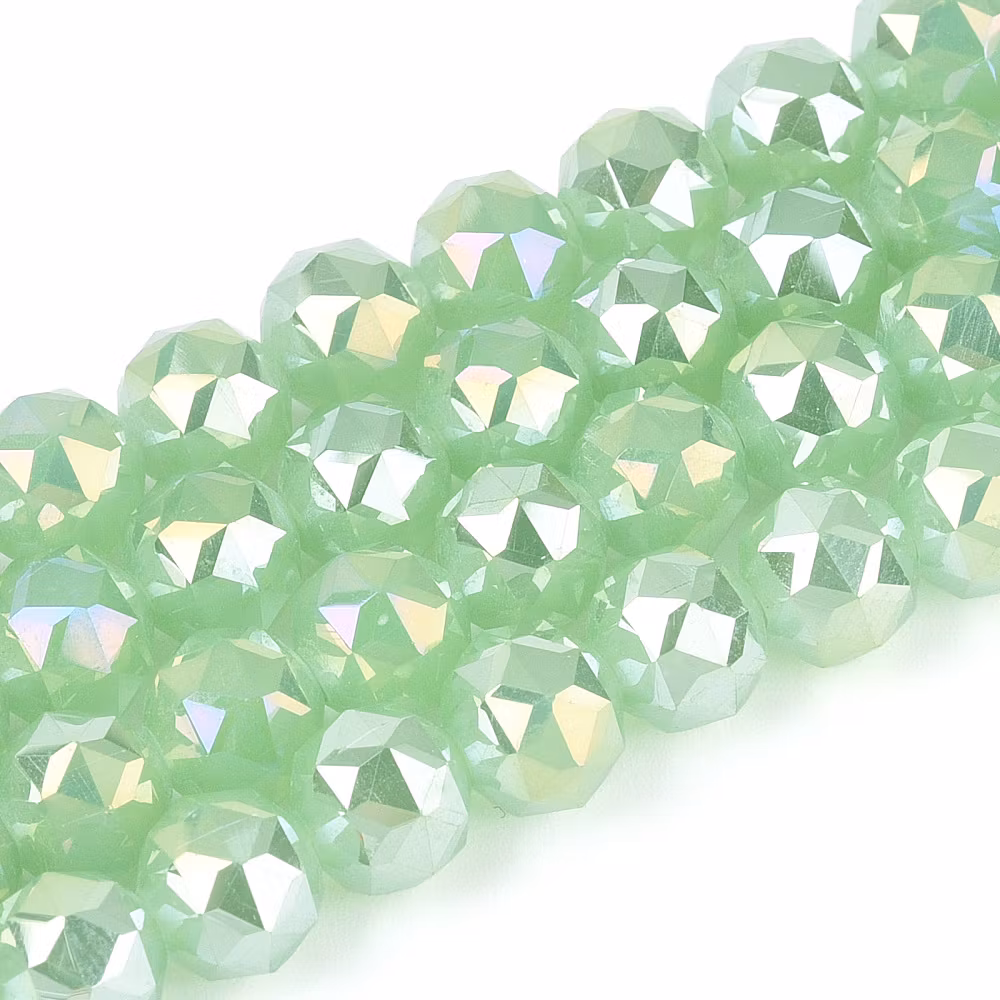 4129 Glaspärla jade imitation 7,5~8,5mm light green