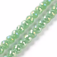 4134 Glaspärla rund elektro ab-effekt, 5~6mm light green