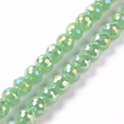 4134 Glaspärla rund elektro ab-effekt, 5~6mm light green