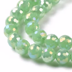 4134 Glaspärla rund elektro ab-effekt, 5~6mm light green