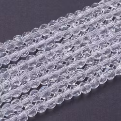 4136 Glaspärla fasett rund transparent 4mm