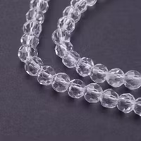 4136 Glaspärla fasett rund transparent 4mm