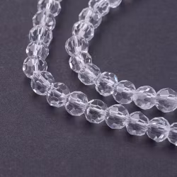4136 Glaspärla fasett rund transparent 4mm