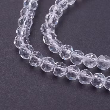 4136 Glaspärla fasett rund transparent 4mm