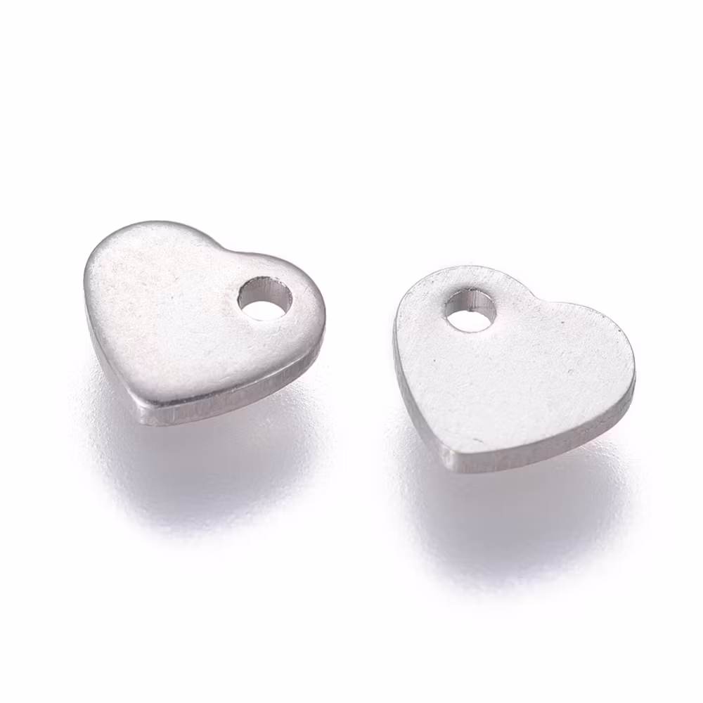 4184 Mini hjärtan rostfritt stål 5x6mm, 20-pack