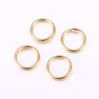 4187 rostfritt stål guldpläterad bind ring 8x0,9mm, 50-pack