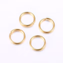 4187 rostfritt stål guldpläterad bind ring 8x0,9mm, 50-pack