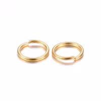 4187 rostfritt stål guldpläterad bind ring 8x0,9mm, 50-pack