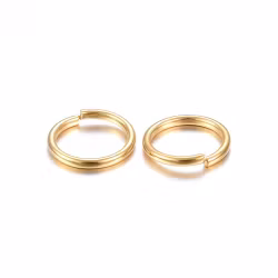 4187 rostfritt stål guldpläterad bind ring 8x0,9mm, 50-pack