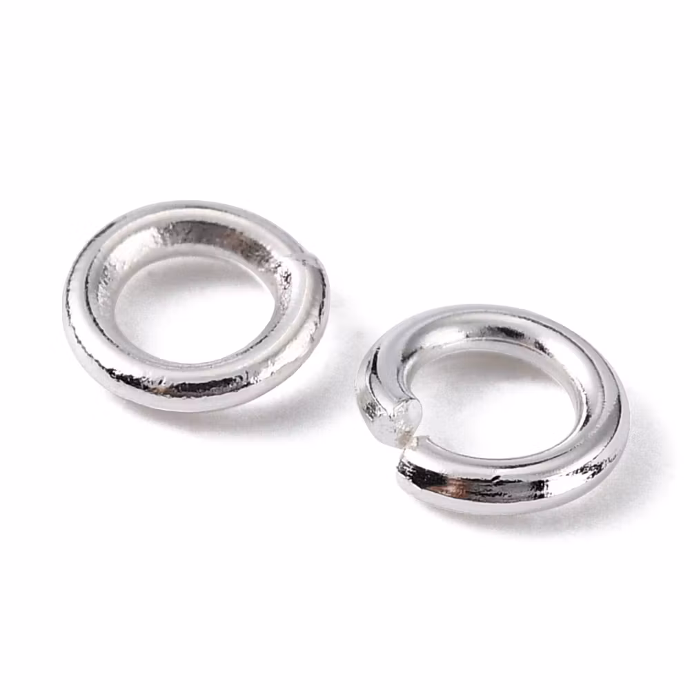 175 Bindningar 5x1mm 100 stk silverpläterad i mässing