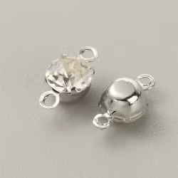4215 Mellandel länk med Zirkona stenar 9,5x5x4mm, 20-pack
