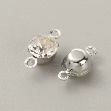 4215 Mellandel länk med Zirkona stenar 9,5x5x4mm, 20-pack