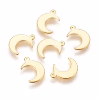 4221 Berlock rostfritt stål (304) 24 karat plätering, 15,5x11x1mm, 10-pack