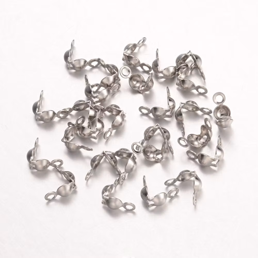 4223 Calotte ändkåpor med krok, kirurgiskt stål (316) 8,5x4mm, 50-pack
