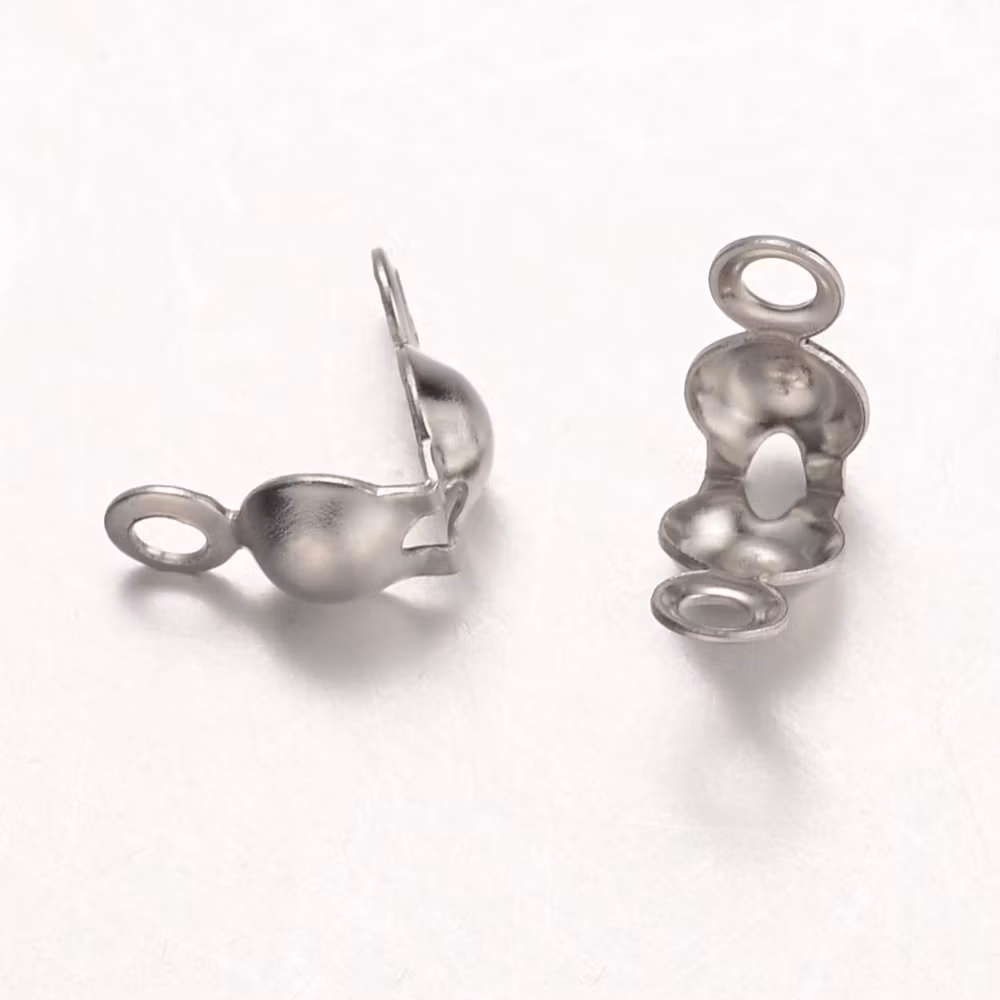 4223 Calotte ändkåpor med krok, kirurgiskt stål (316) 8,5x4mm, 50-pack
