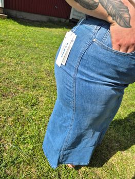 Jeans kjol lång