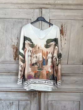 Mönstrad topp ljusbeige