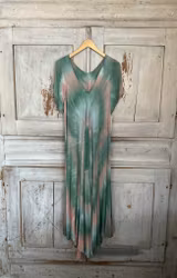 Klänning batikmönstrad grön