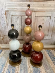 Lampfot multistone 3 svart/vit