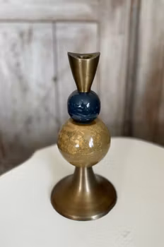 Ljusstake kronljus multi stone senap 26 cm