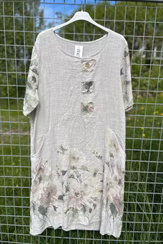 Linneklänning, beige