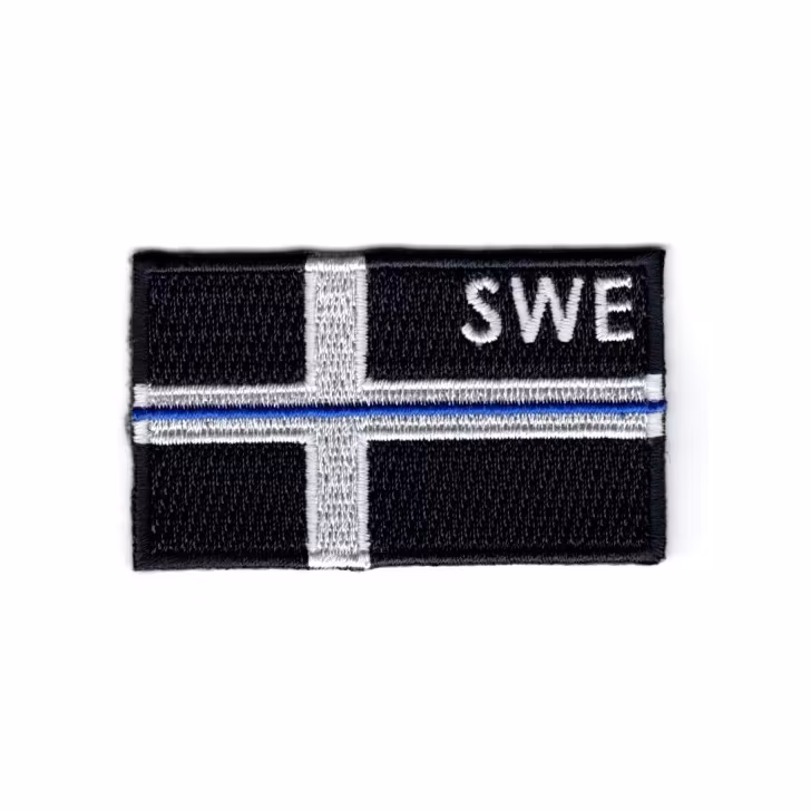 Tunna blå linjen - Swe-flagg - svart/vit